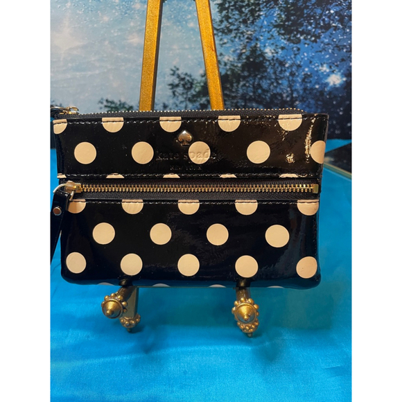 Kate Spade Handbags - Kate Spade Polka Dot Wristlet Clutch Black/White One Size